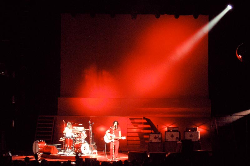 white stripes stage design